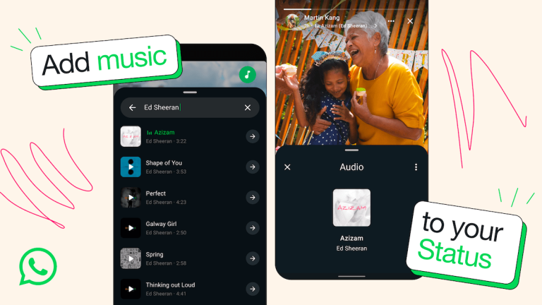 WhatsApp users can now add songs to their Status updates